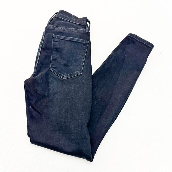 Frame Le High Skinny Portofino Black Indigo Ripped Denim Jeans Size 25 - Picture 8 of 8